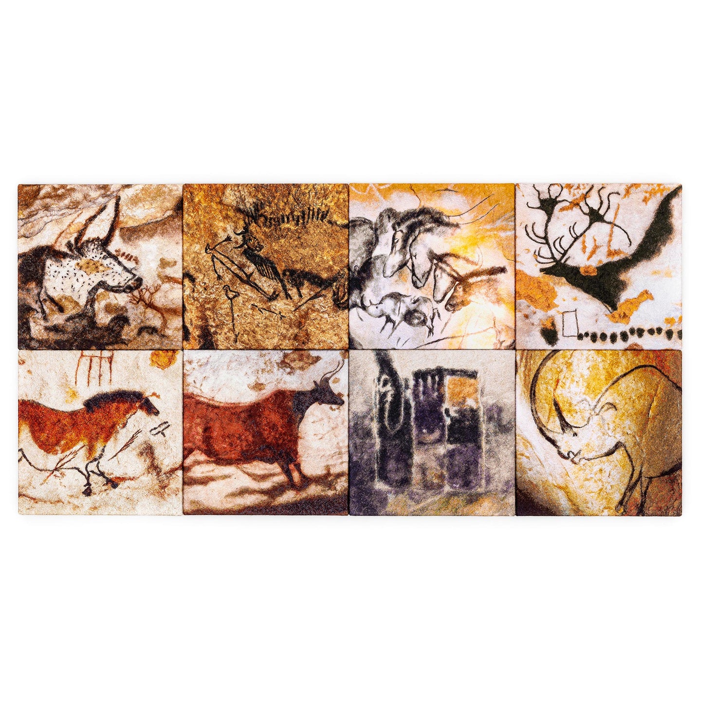 Lascaux-Chauvet – Set of 8 embroidered canvases